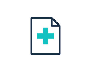 Medical File Document Icon Logo Design Element