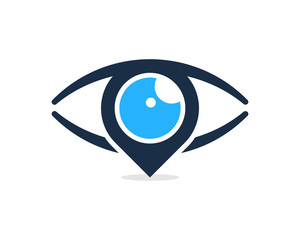Pin Eye Icon Logo Design Element