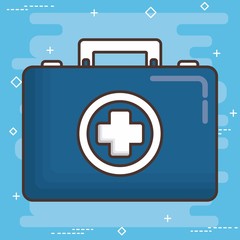 first aid box icon over blue background colorful design vector illustration