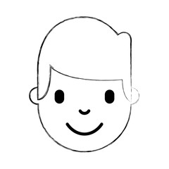young man head avatar character vector illustration design