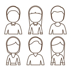 avatar people icon set over white background vector illustration