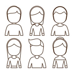 avatar people icon set over white background vector illustration