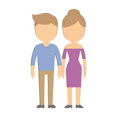 Obraz premium couple of woman and man icon over white background colorful design vector illustration