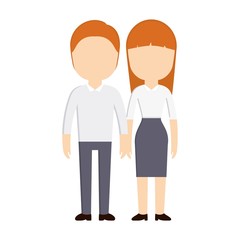 Fototapeta premium couple of woman and man icon over white background colorful design vector illustration