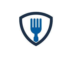Food Shield Icon Logo Design Element