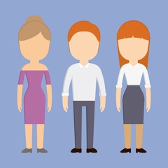 people wearing executive clothes icon over blue background vector illustration