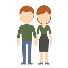 couple of woman and man icon over white background colorful design vector illustration