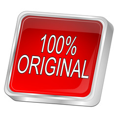 100% Original button - 3D illustration