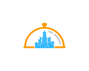 Naklejka premium Town Food Icon Logo Design Element