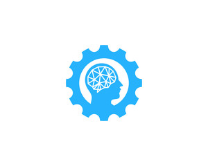 Obraz premium Brain Gear Icon Logo Design Element