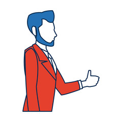 business man character person in blue and orange avatar