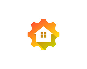 House Gear Icon Logo Design Element