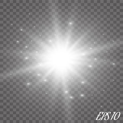 Glow light effect. Vector illustration. Christmas flash Concept.