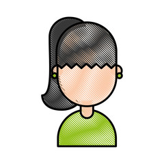 cute young girl avatar character vector illustration design