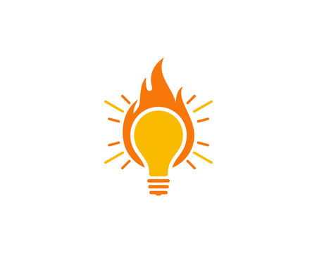 Hot Idea Icon Logo Design Element