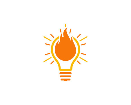 Fire Idea Icon Logo Design Element