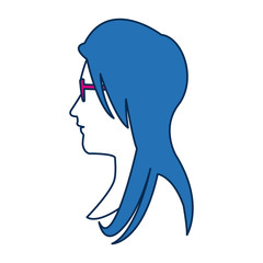 profile woman avatar with blue hair image