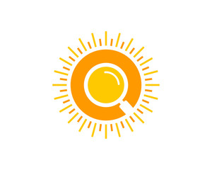 Sun Search Icon Logo Design Element