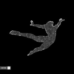 Leadership concept. Jumping man. Emblem for sport championship. Vector illustration.