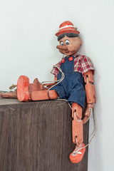 Traditional puppets made of wood.