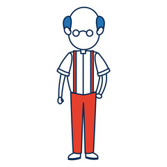 avatar man standing father character in blue and orange