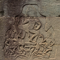 Stone carvings in Bayon temple