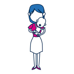 cute mom holding baby lovely image