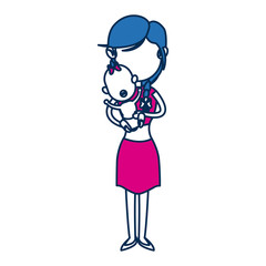 cute mom holding baby lovely image