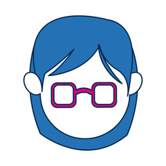 avatar female face wear fuchsia glasses