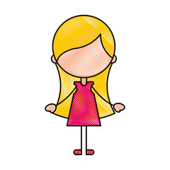 cute girl character icon vector illustration design