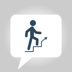 man climbing stairs vector icon