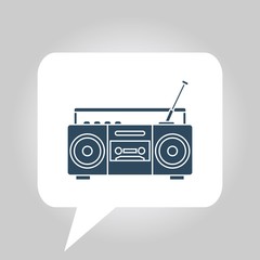 boom box radio with antenna vector icon