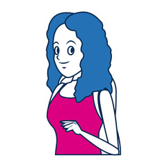 Obraz na płótnie Canvas tourist girl character traveler people in blue and fuchsia