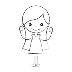 cute girl character icon vector illustration design