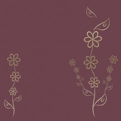 Background with flowers and birds