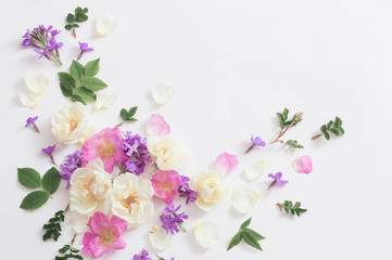 Fototapeta na wymiar summer flowers on white background