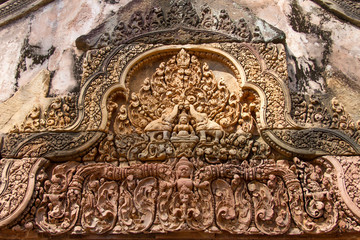  sandstone carving at  banteay srei,Siem Reap,Cambodia