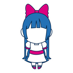 cute anime chibi little girl cartoon style