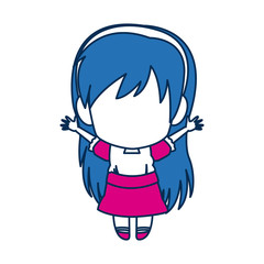 cute anime chibi little girl cartoon style