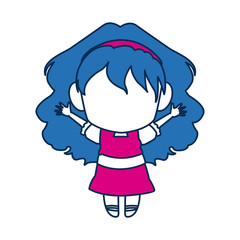 cute anime chibi little girl cartoon style