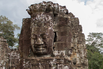 Fototapeta premium Bayon temple. the ancient stone temple. Bayon is one of the UNESCO world heritage at Angkor in Cambodia.