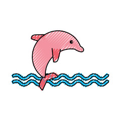 cute dolphin isolated icon vector illustration design