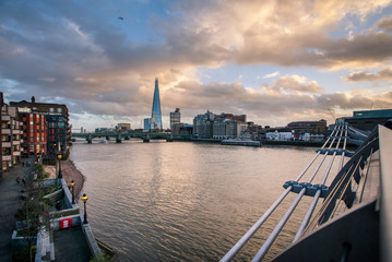 Panorama view of London city at twilight
