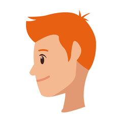 profile young man cartoon people image