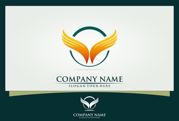 wing bird abstract company logo