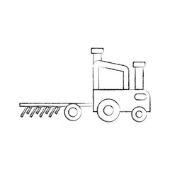 tractor farm with rake vector illustration design