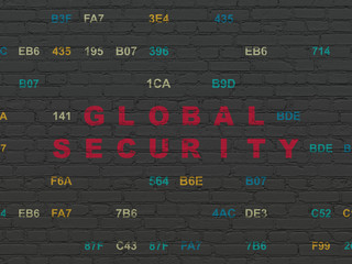 Protection concept: Global Security on wall background