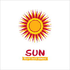 Sun icon. Vector design element isolated on white background.