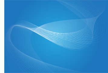 Abstract white line wave on blue design technology background vector illustration.