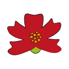 single red flower icon image